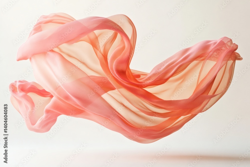 Pink flowing fabric, studio shot, light background, abstract design Pink flowing fabric, studio shot, light background, abstract design