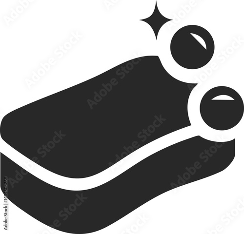 Sponge with bubbles solid icon vector for cleaning and hygiene tasks.