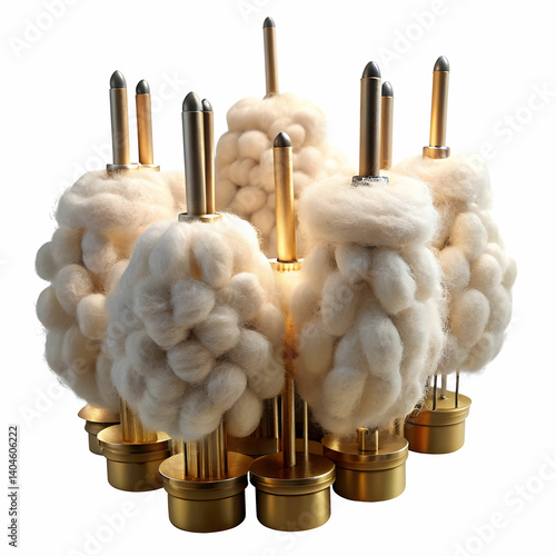 cotton wicks for lamp on white background