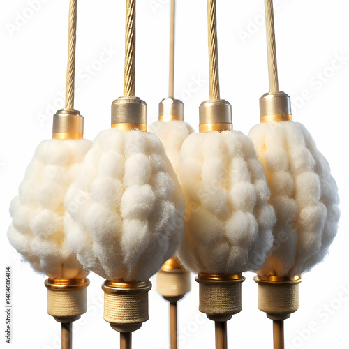 cotton wicks for lamp on white background