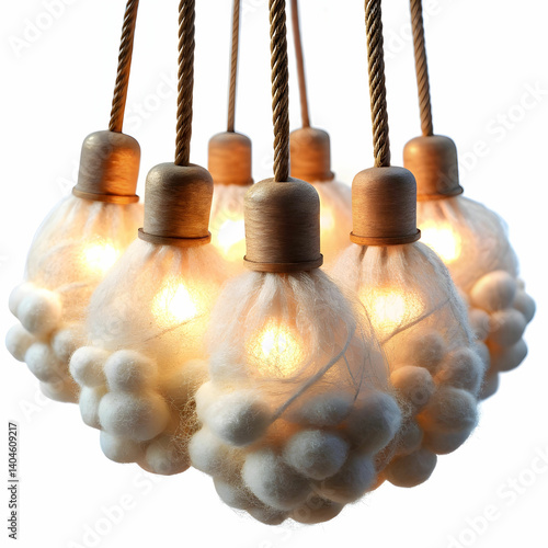 cotton wicks for lamp on white background