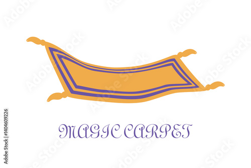 Magic flying carpet logo icon design vector isolated illustration
