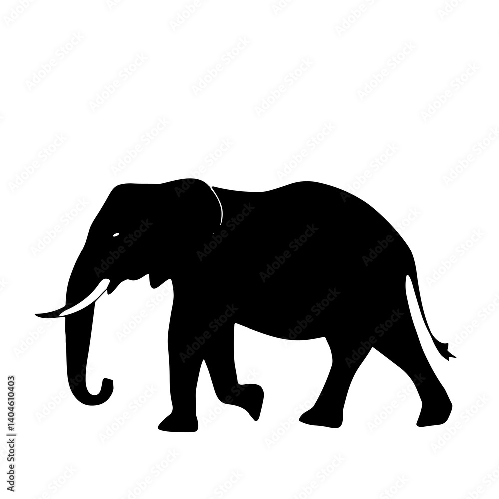 Minimalist parenthesis elephant shape, white and black, text divider with copy space Minimalist parenthesis elephant shape, white and black, text divider with copy space