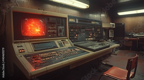 Wallpaper Mural Vintage computer system in a retro room. Torontodigital.ca