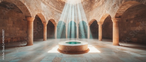 Holy Thursday Sacred Spaces Ethereal Architectural Minimalism in Ancient Stone Cenacle - Immersive Cultural Heritage Experience for Spiritual Tourism and Meditative Design