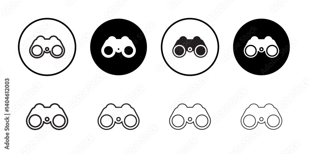 Binoculars icon Flat line symbol Binoculars icon Flat line symbol