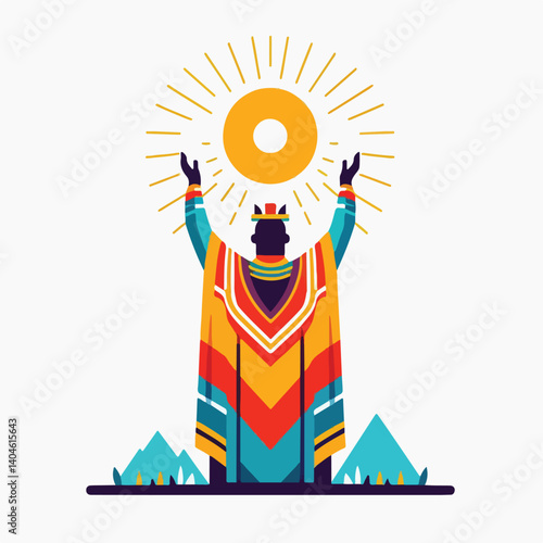 an inca priest wearing traditional clothing