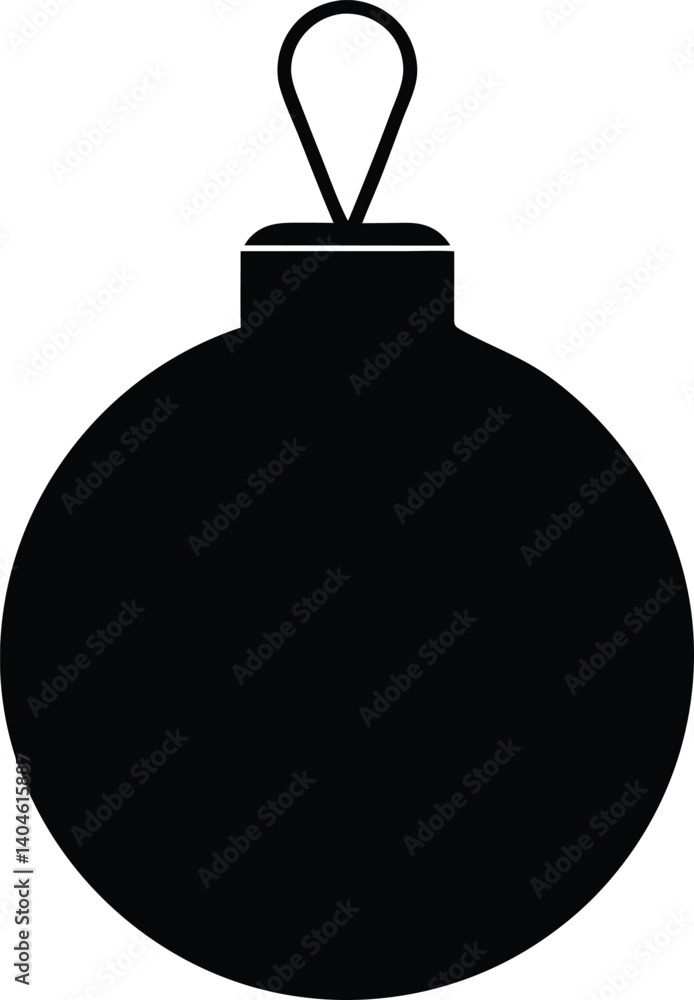 Obraz premium Black Silhouette Christmas Ornament Decoration Template Isolated On White Background