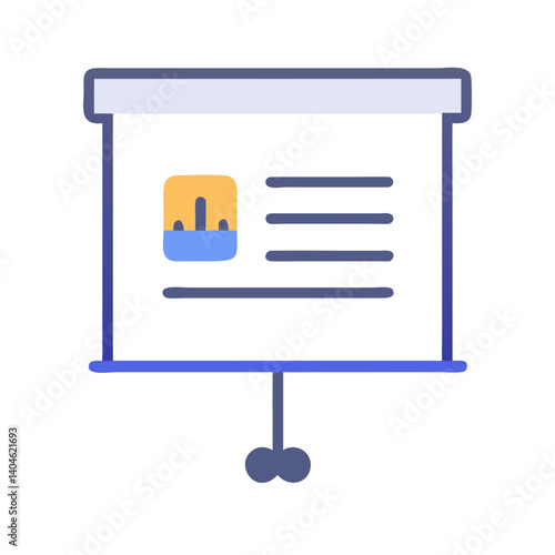Presentation Slide with Quotation Marks Icon Design