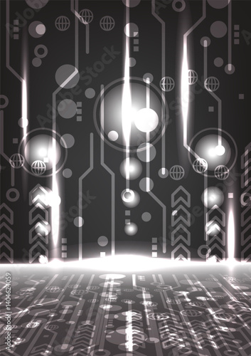 Creative vector illustration of hi-tech background, abstract technology background Hi-tech communication concept innovation background vector illustration