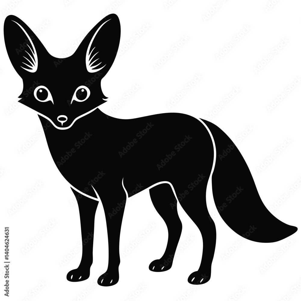 Obraz premium fennec fox vector silhouette single collection