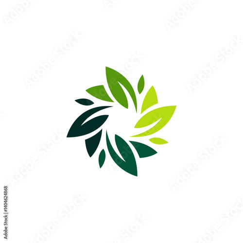 leaf rotations abstract logo icon design, green leaf arrow rotation, sigh ecology