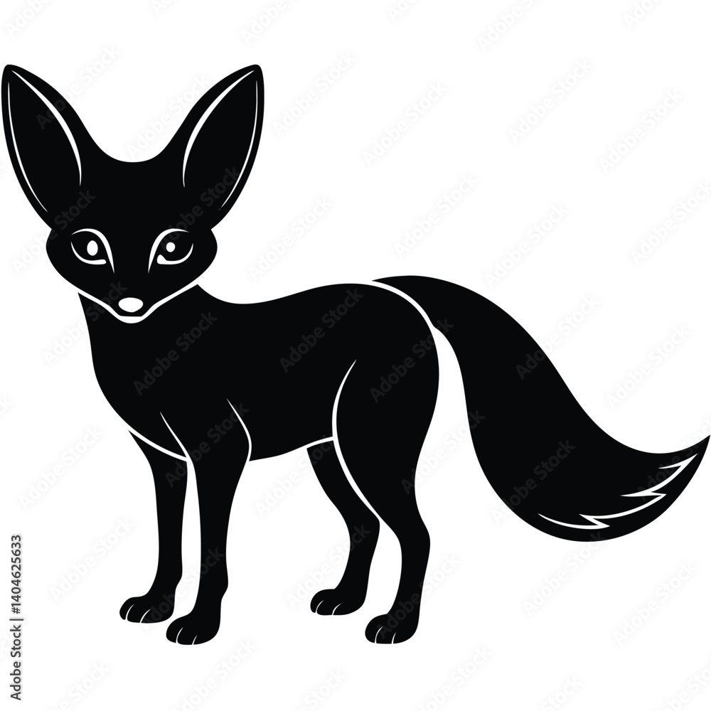 fennec fox vector silhouette single collection fennec fox vector silhouette single collection