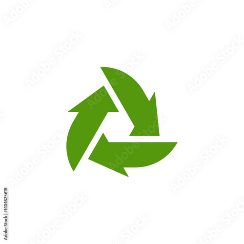 triangle arrow recycle leaf logo minimalist, green leaf arrow rotation, sigh ecology
