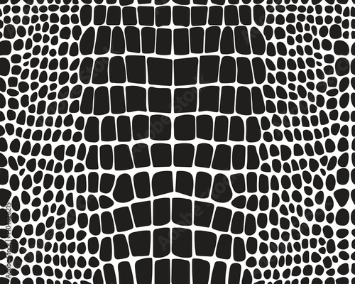 Seamless pattern of alligator skin on a white background	
