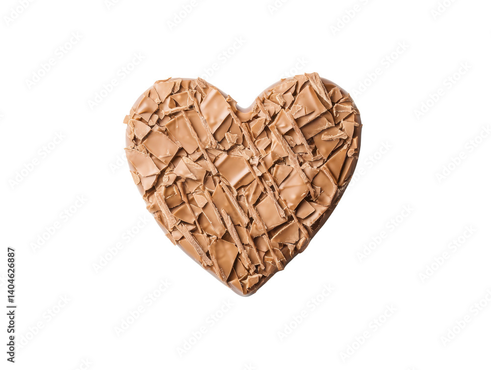 Heartshaped chocolate treat made of shattered layers perfect for valentines day or romantic celebrations Heartshaped chocolate treat made of shattered layers perfect for valentines day or romantic celebrations