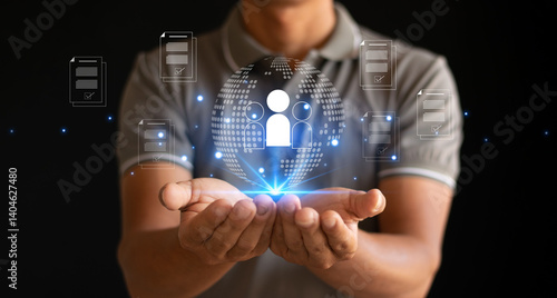 Fototapeta Naklejka Na Ścianę i Meble -  Human resource recruitment, management, organization and employment, the right people for the job.