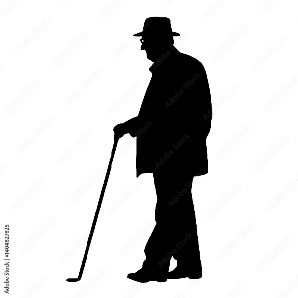 Fototapeta premium Elderly man silhouette