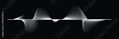 Digital sound equalizer . Audio signal frequency signal . Abstract flow linear fluid wavy shape . Acoustic volume lines .Curved lines pattern . Music sound wave . Vector illustration