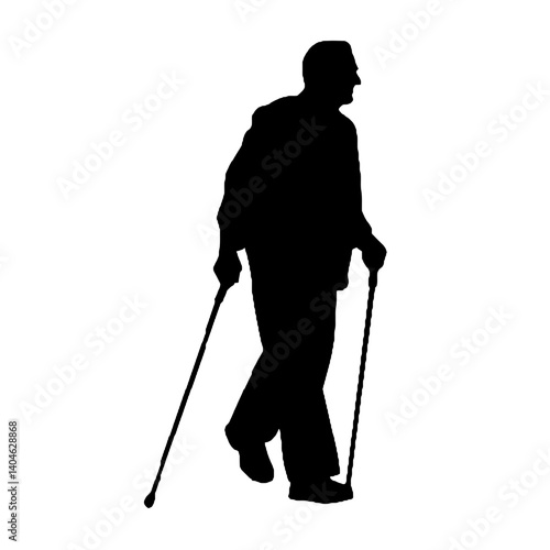  Elderly man silhouette