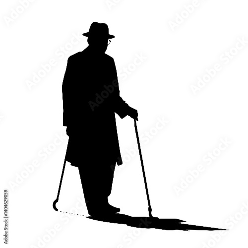  Elderly man silhouette