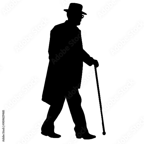  Elderly man silhouette
