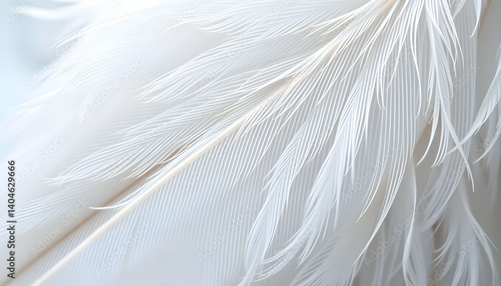 Fototapeta premium Close Up White Feather Texture Detail