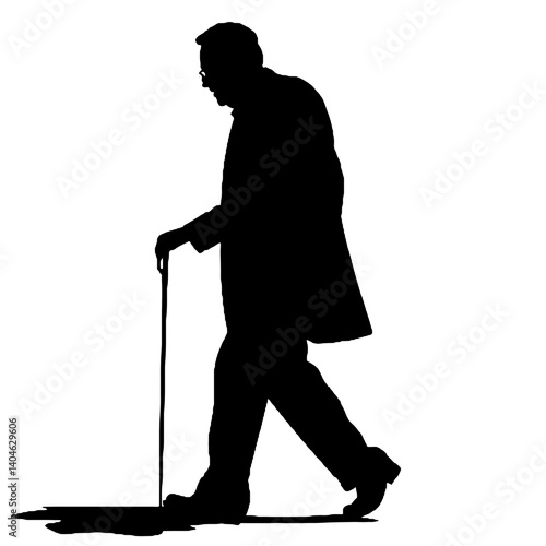  Elderly man silhouette
