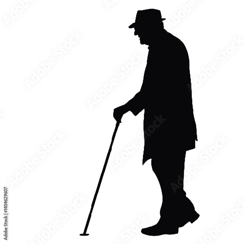  Elderly man silhouette
