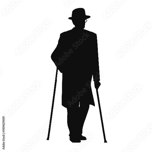  Elderly man silhouette