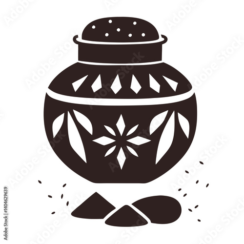 Myrrh Jar Icon - Simple Clay Pot with Spices