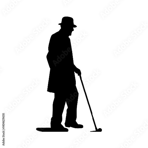  Elderly man silhouette