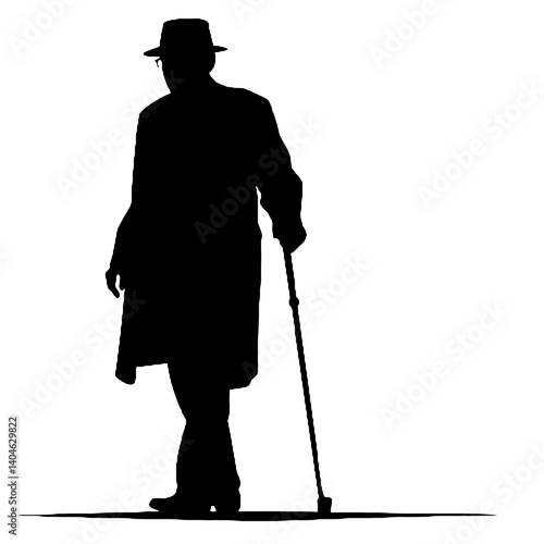  Elderly man silhouette