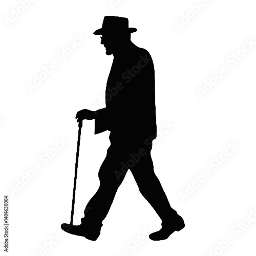  Elderly man silhouette