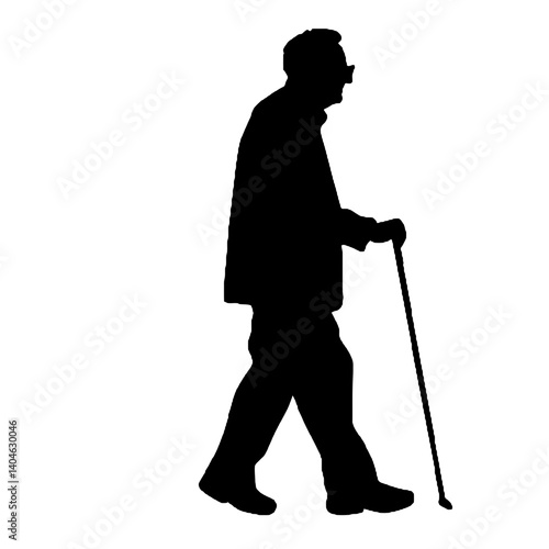  Elderly man silhouette