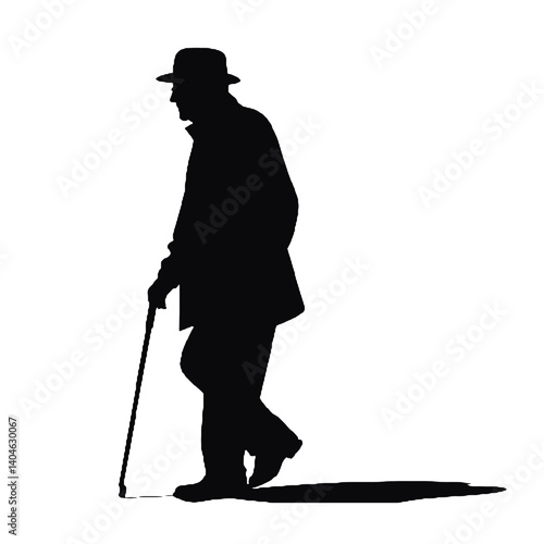  Elderly man silhouette