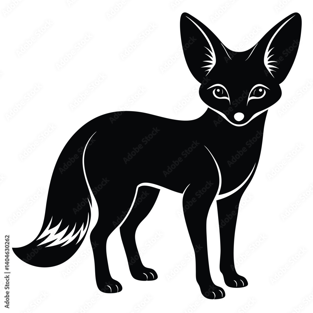 Obraz premium fennec fox vector silhouette single collection