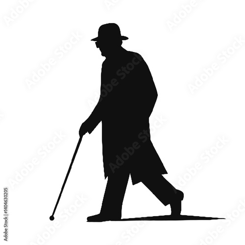  Elderly man silhouette