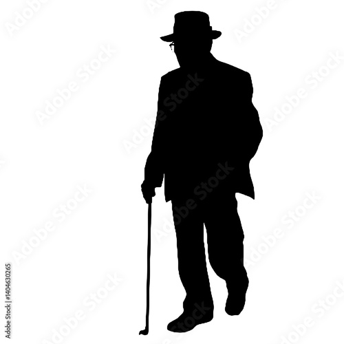  Elderly man silhouette