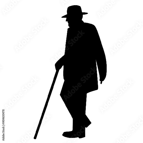  Elderly man silhouette