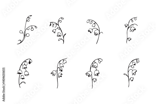 Lily of the Valley line art
