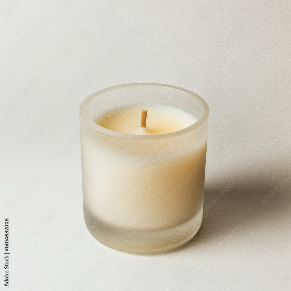 Frosted Glass Candle with Wooden Wick: Minimalist Home Decor and Aromatherapy Element Frosted Glass Candle with Wooden Wick: Minimalist Home Decor and Aromatherapy Element
