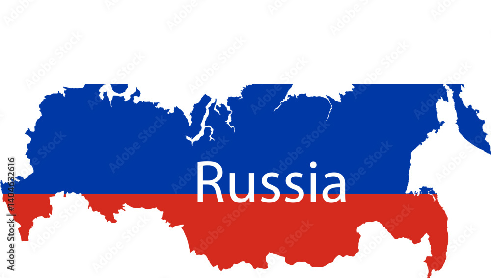 Fototapeta premium Russia Map And Flag Vector Photo