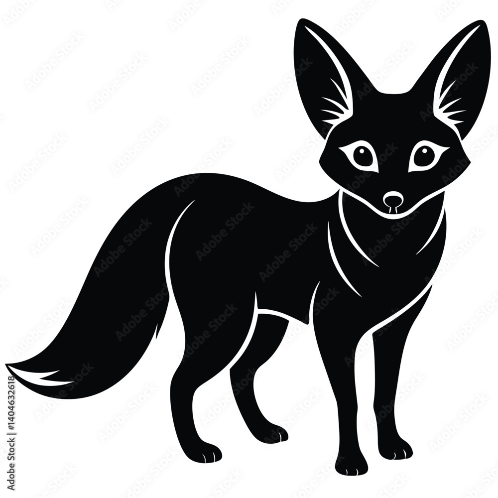 Obraz premium fennec fox vector silhouette single collection