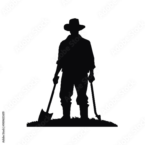 Silhuetas de agricultores Agricultor SVG EPS PNG