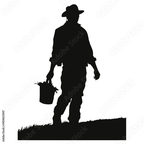 Silhuetas de agricultores Agricultor SVG EPS PNG