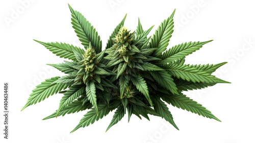 Wallpaper Mural Closeup view of lush green cannabis plant with vibrant buds and detailed leaf structure on black background Torontodigital.ca