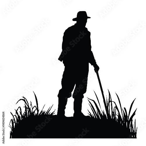 farmer  silhouette