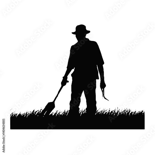 farmer  silhouette