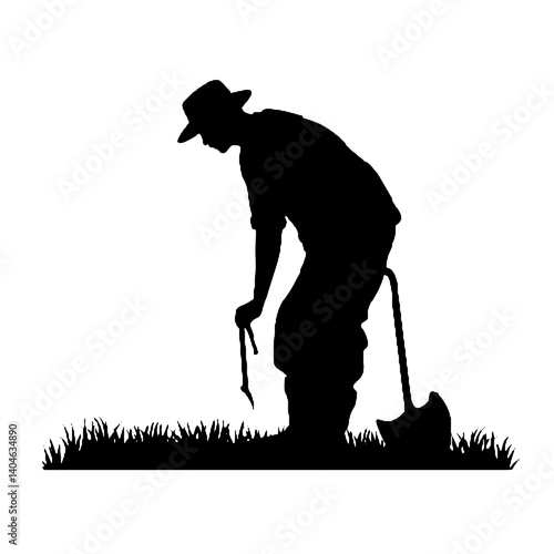 farmer  silhouette